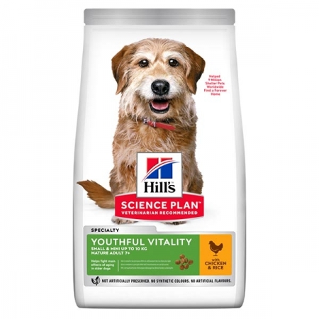 HILL'S SCIENCE PLAN YOUTHFUL VITALITY SMALL & MINI MATURE ADULT 7+ CON POLLO E RISO Cani