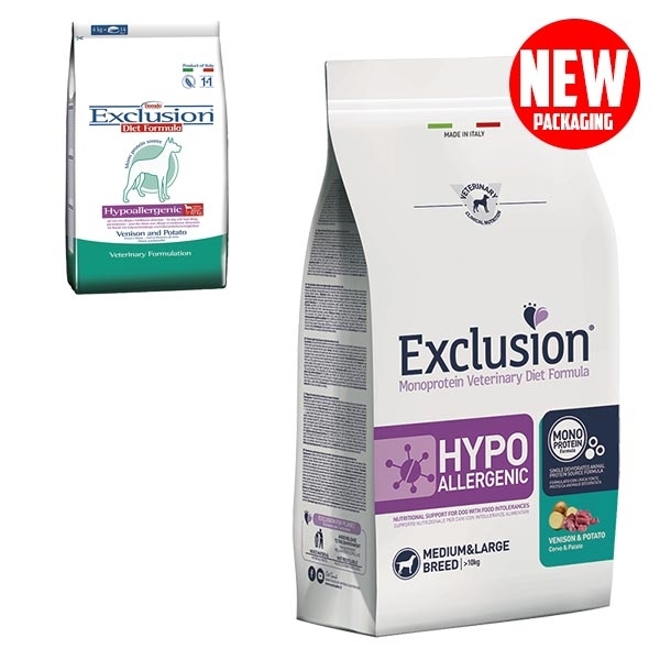 EXCLUSION DIET HYPOALLERGENIC MEDIUM/LARGE BREED CERVO E PATATE 