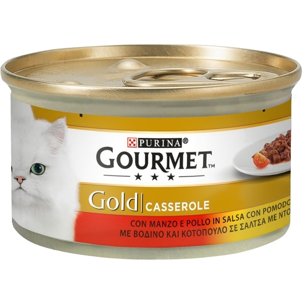 GOURMET GOLD CASSEROLE CON MANZO E POLLO IN SALSA DI POMODORO 