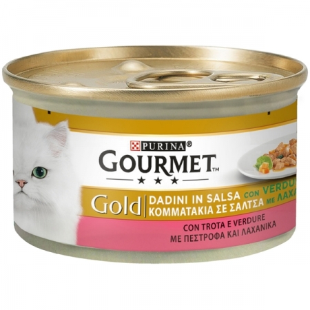 GOURMET GOLD DADINI IN SALSA CON VERDURE, CON TROTA E VERDURE Gatti
