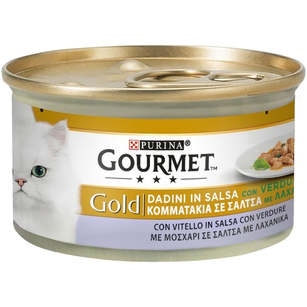 GOURMET GOLD DADINI IN SALSA CON VERDURE, CON VITELLO IN SALSA CON VERDURE 