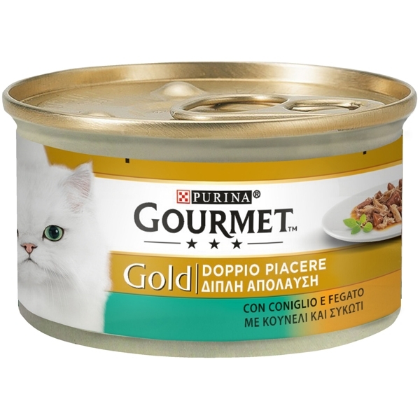 GOURMET GOLD DOPPIO PIACERE CON CONIGLIO E FEGATO 