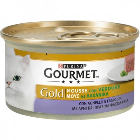 GOURMET GOLD MOUSSE CON VERDURE, CON AGNELLO E FAGIOLINI Gatti