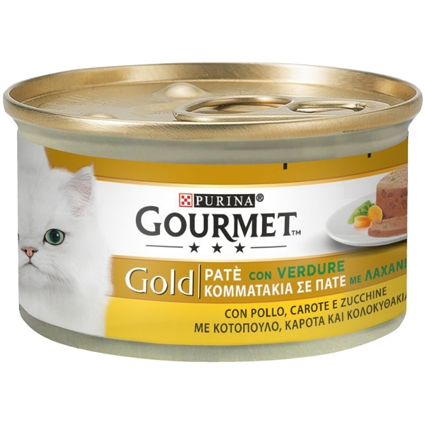 GOURMET GOLD PATÉ CON VERDURE, CON POLLO, CAROTE E ZUCCHINE 