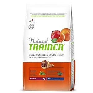 TRAINER NATURAL ADULT MEDIUM CON PROSCIUTTO CRUDO E RISO 