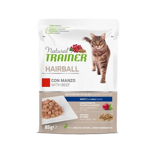 NATURAL TRAINER CAT HAIRBALL ADULT CON MANZO 