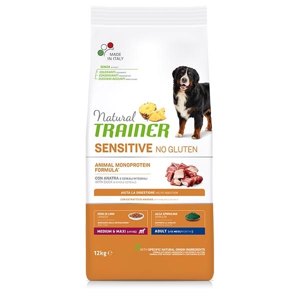 NATURAL SENSITIVE NO GLUTEN MEDIUM & MAXI ADULT CON ANATRA