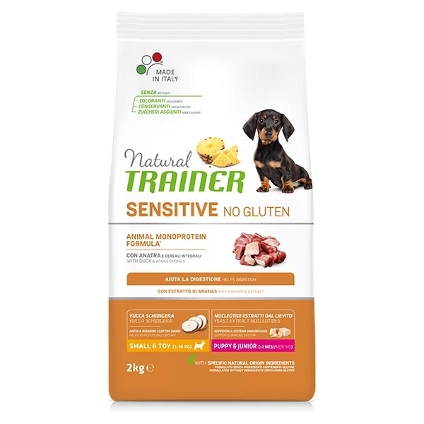 NATURAL SENSITIVE NO GLUTEN SMALL & TOY PUPPY & JUNIOR CON ANATRA
