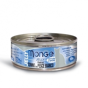 MONGE NATURAL SUPERPREMIUM JELLY FILETTI DI TONNO DEL PACIFICO E PESCE BIANCO 
