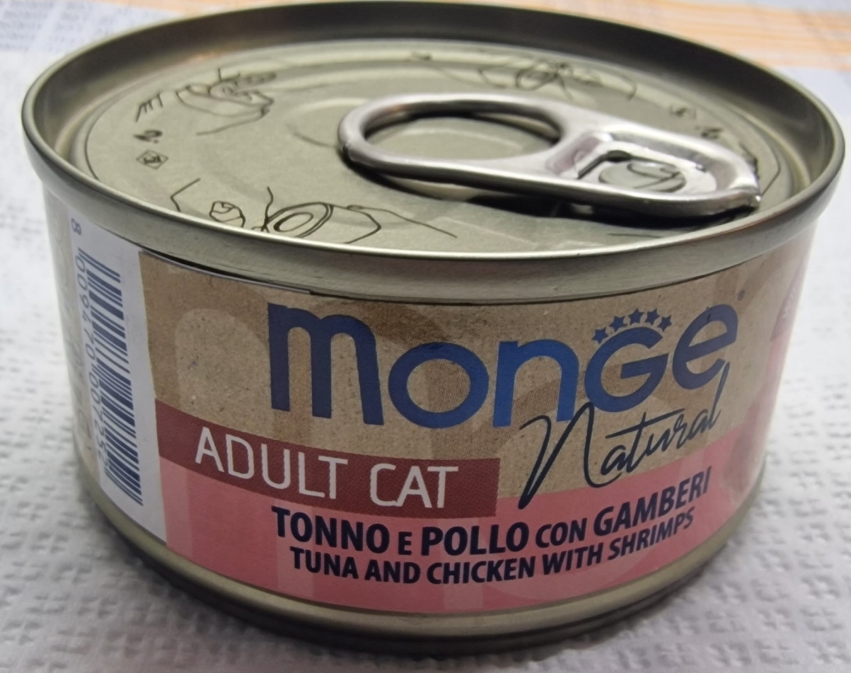 MONGE NATURAL SUPERPREMIUM TONNO E POLLO CON GAMBERETTI 