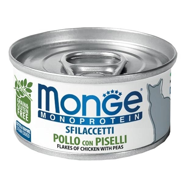 MONGE MONOPROTEICO SFILACCETTI POLLO CON PISELLI 