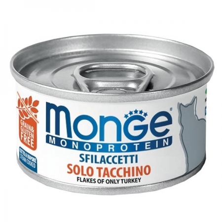 MONGE MONOPROTEICO SFILACCETTI SOLO TACCHINO Gatti