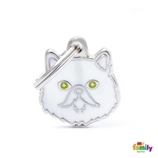 MEDAGLIETTA GATTO PERSIANO BIANCO 