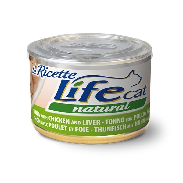 LIFE CAT LE RICETTE TONNO CON POLLO E FEGATINI DI POLLO 