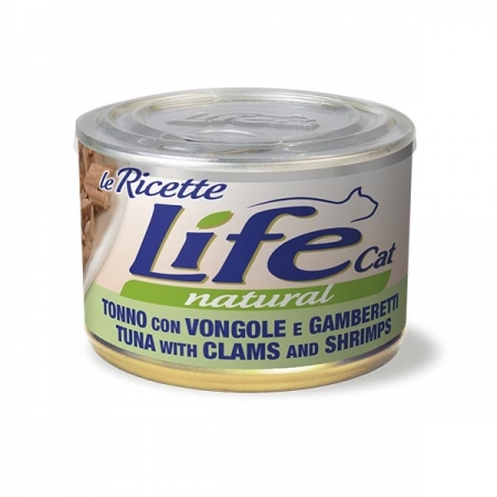 LIFE CAT LE RICETTE TONNO CON VONGOLE E GAMBERETTI Gatti