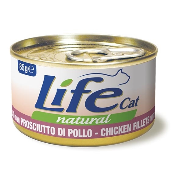 LIFE CAT NATURAL FILETTI DI POLLO CON PROSCIUTTO DI POLLO 