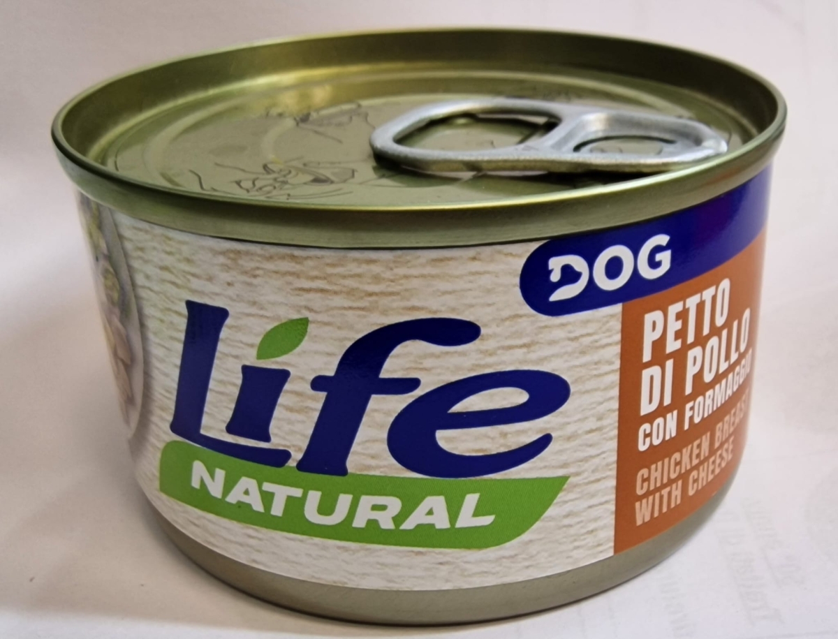 LIFE NATURAL DOG PETTO DI POLLO CON FORMAGGIO IN SALSA NATURALE 